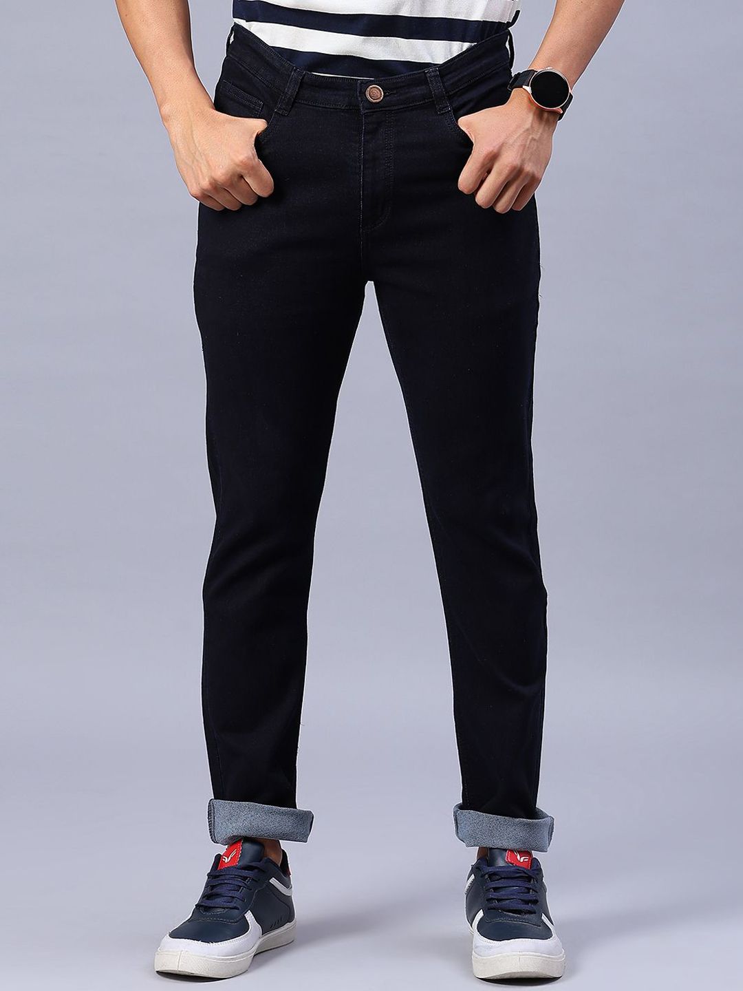 V-Mart Men Slim Fit Mid-Rise Light Fade Stretchable Jeans-picture-21