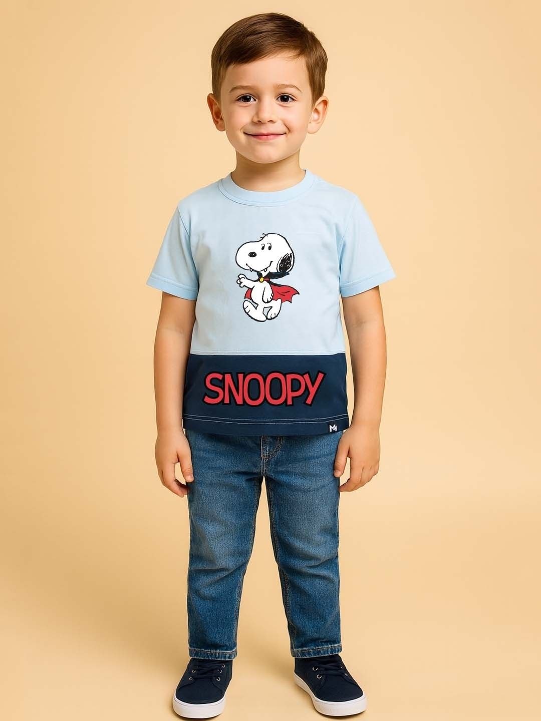 YK X Minute Mirth Boys Snoopy Printed Cotton T-shirt-picture-49