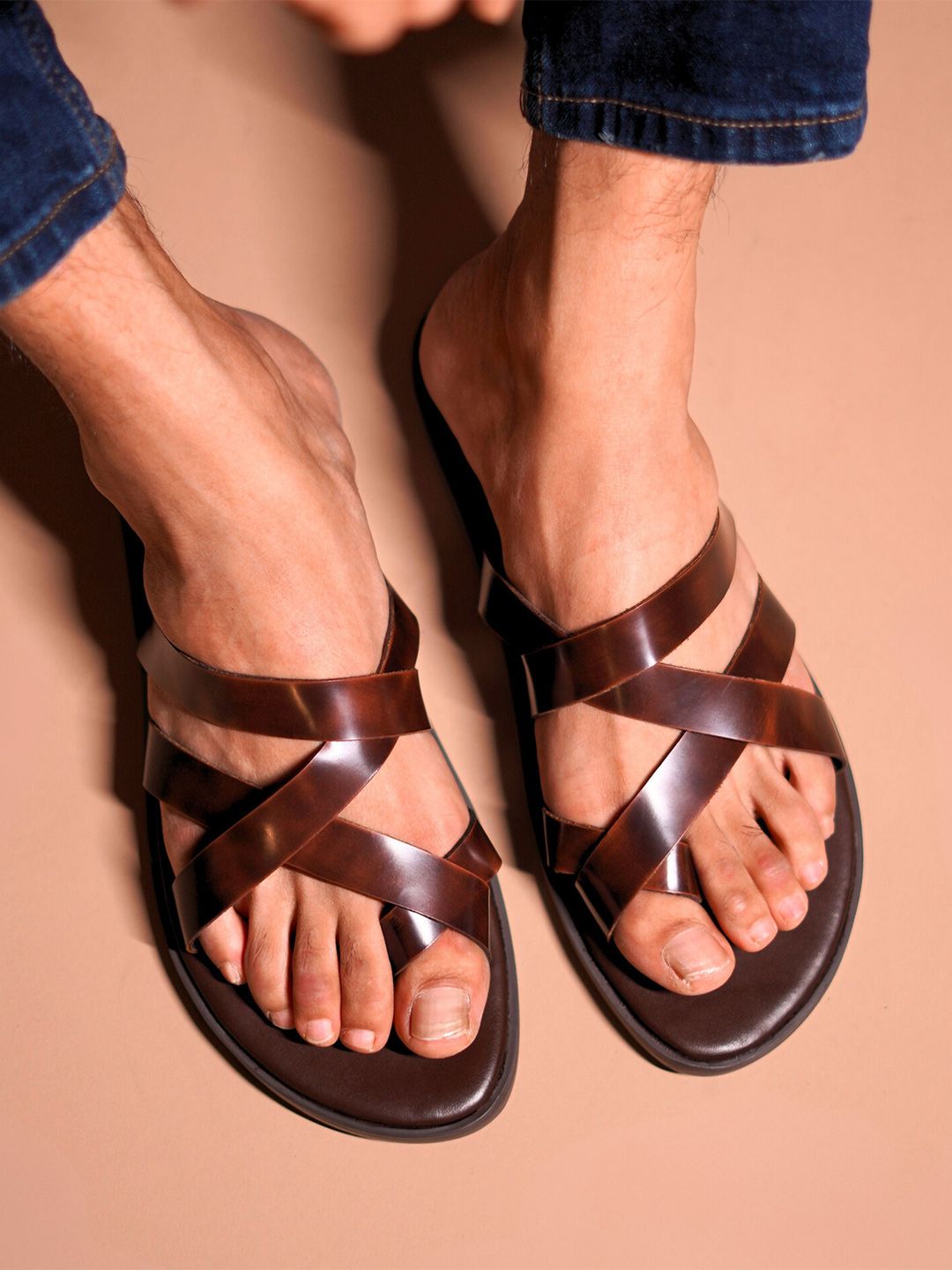 dmodot Men Solid Leather Comfort Sandals-picture-29