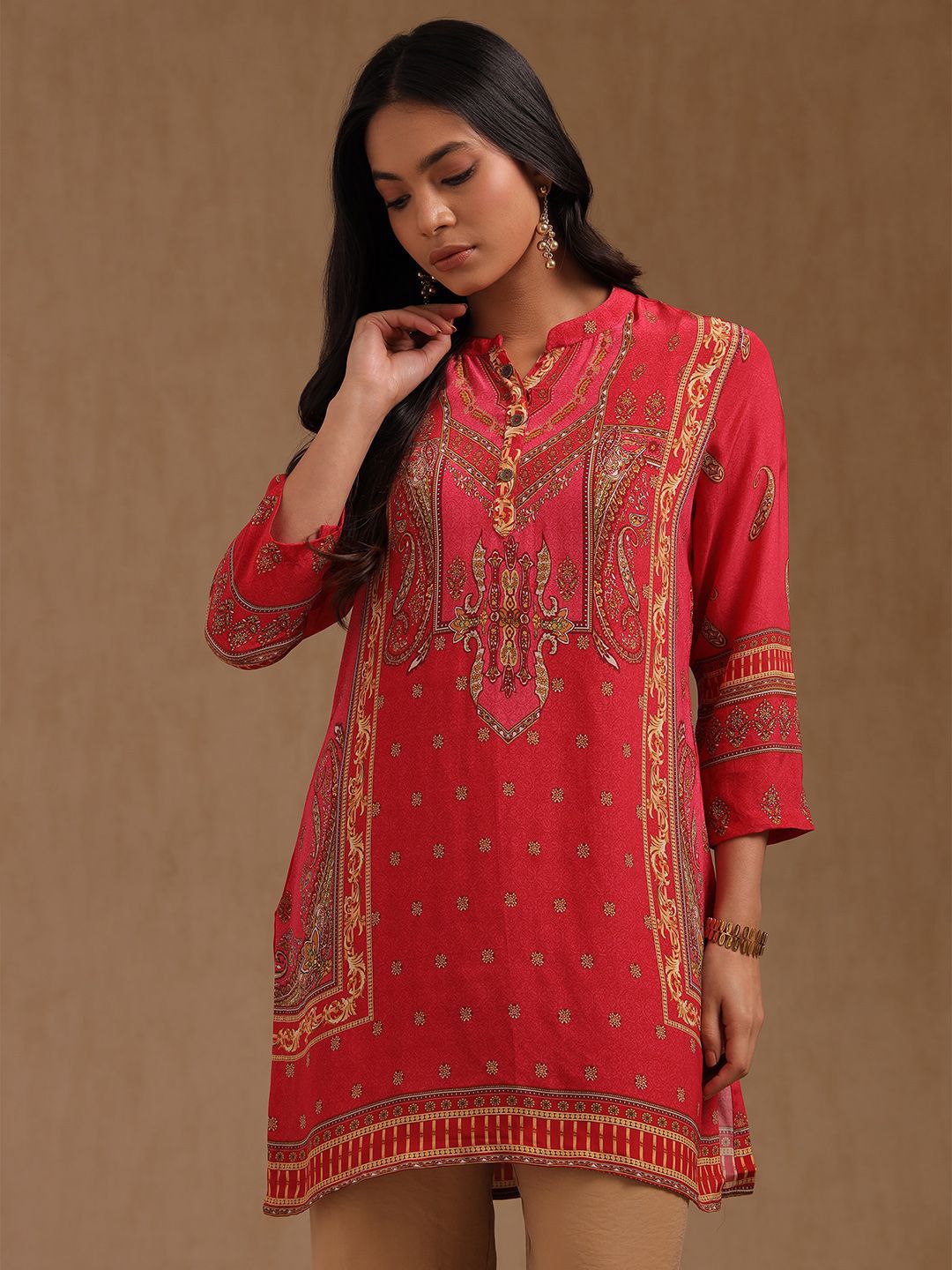 Soch Ethnic Motifs Printed Mandarin Collar Kurti-picture-15