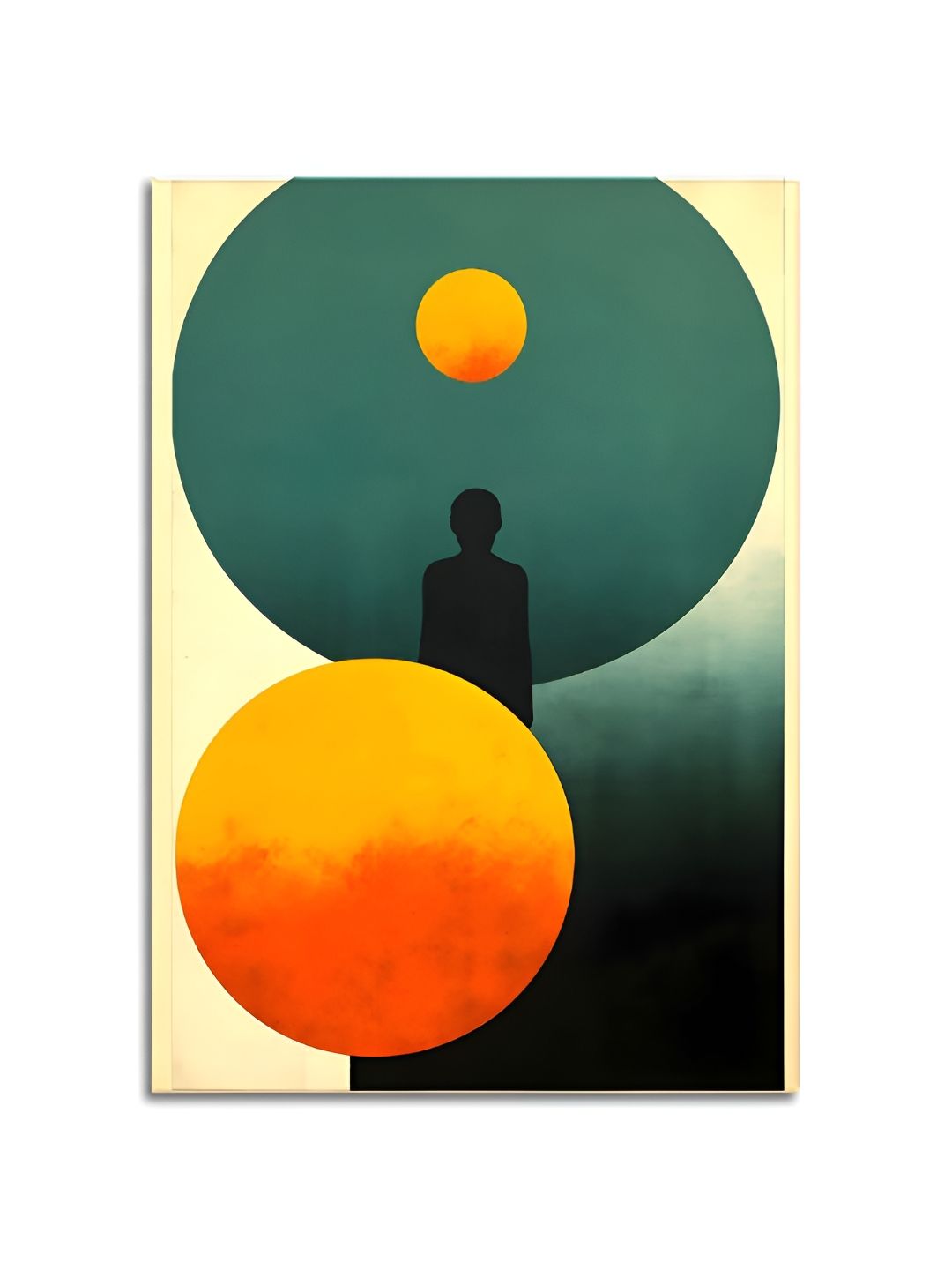 Craftnest creations Green & Yellow Single Piece Canvas Abstract Wall Paintings-picture-14