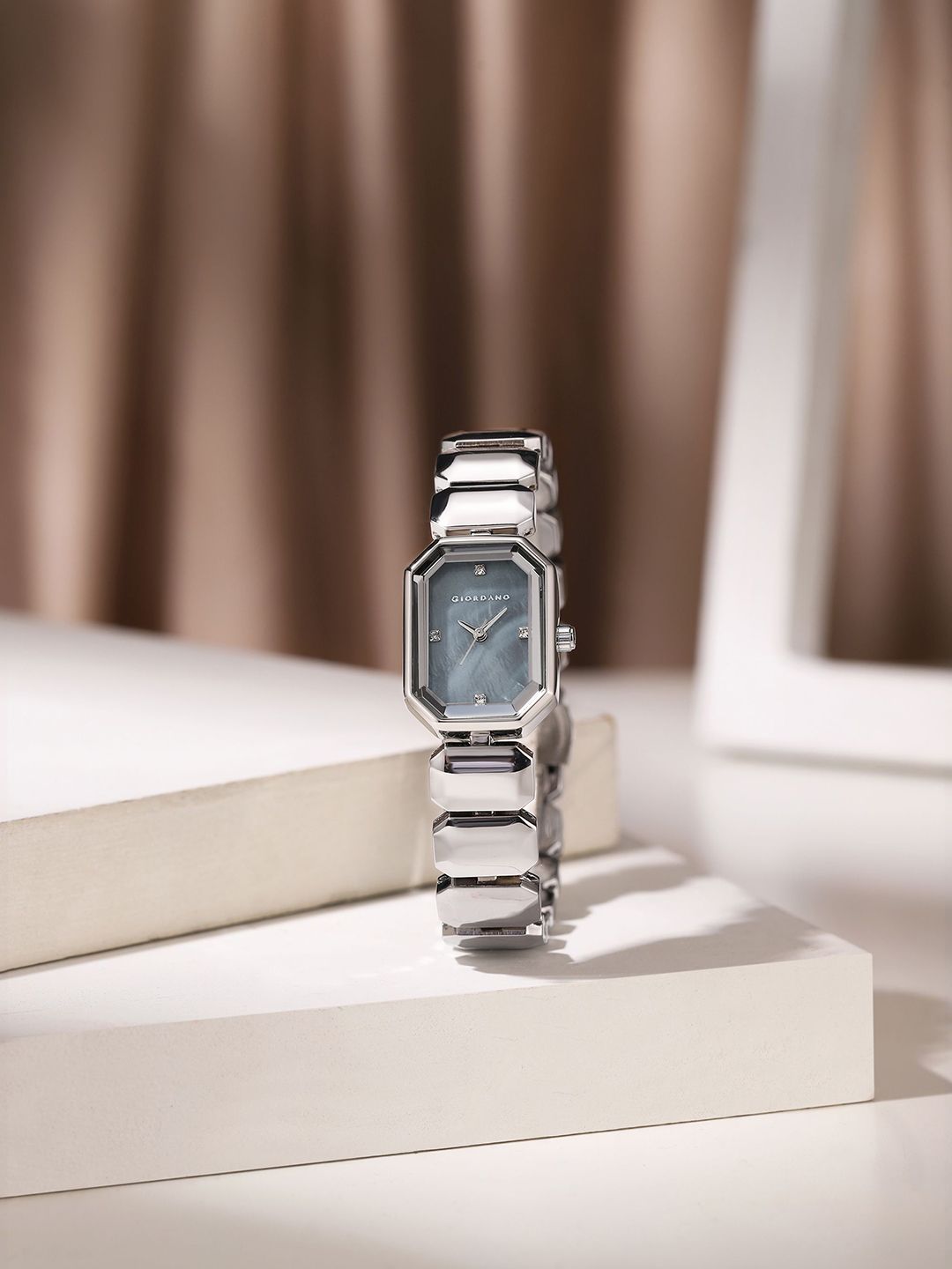 GIORDANO Women Printed Dial & Stainless Steel Bracelet Style Straps Analogue Watch GZ-60103-44-image-27