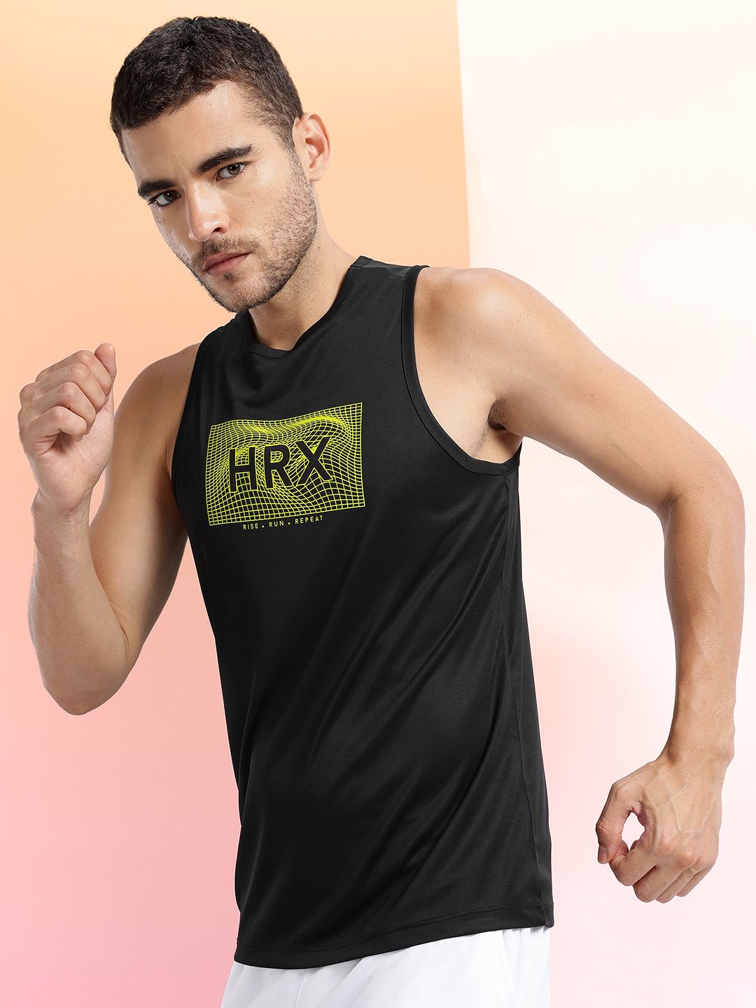 HRX by Hrithik Roshan Brand Logo Printed Running T-shirt with Reflective Elements-picture-28
