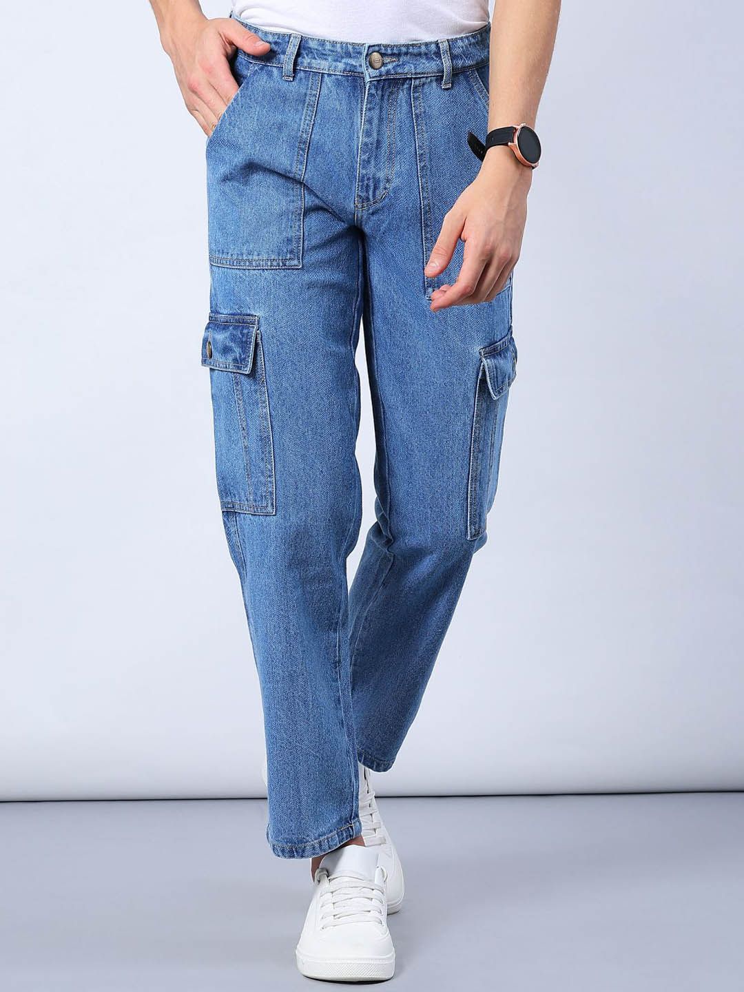 V-Mart Men Regular Fit Mid-Rise Light Fade Jeans-picture-14