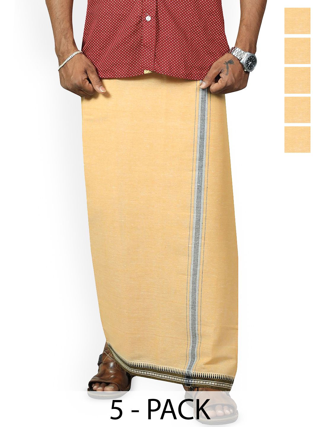 PRAKASAM COTTON Men Solid Cotton Dhoti Dhotis-picture-23