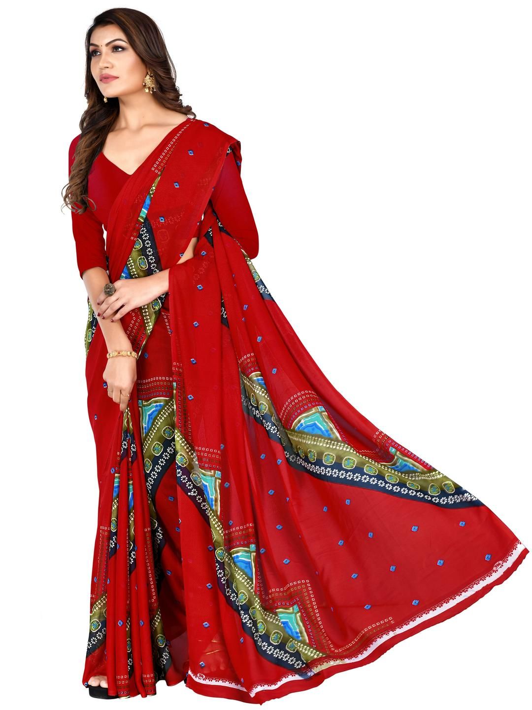 KANOODA Ethnic Motifs Printed Pure Georgette Saree-picture-36