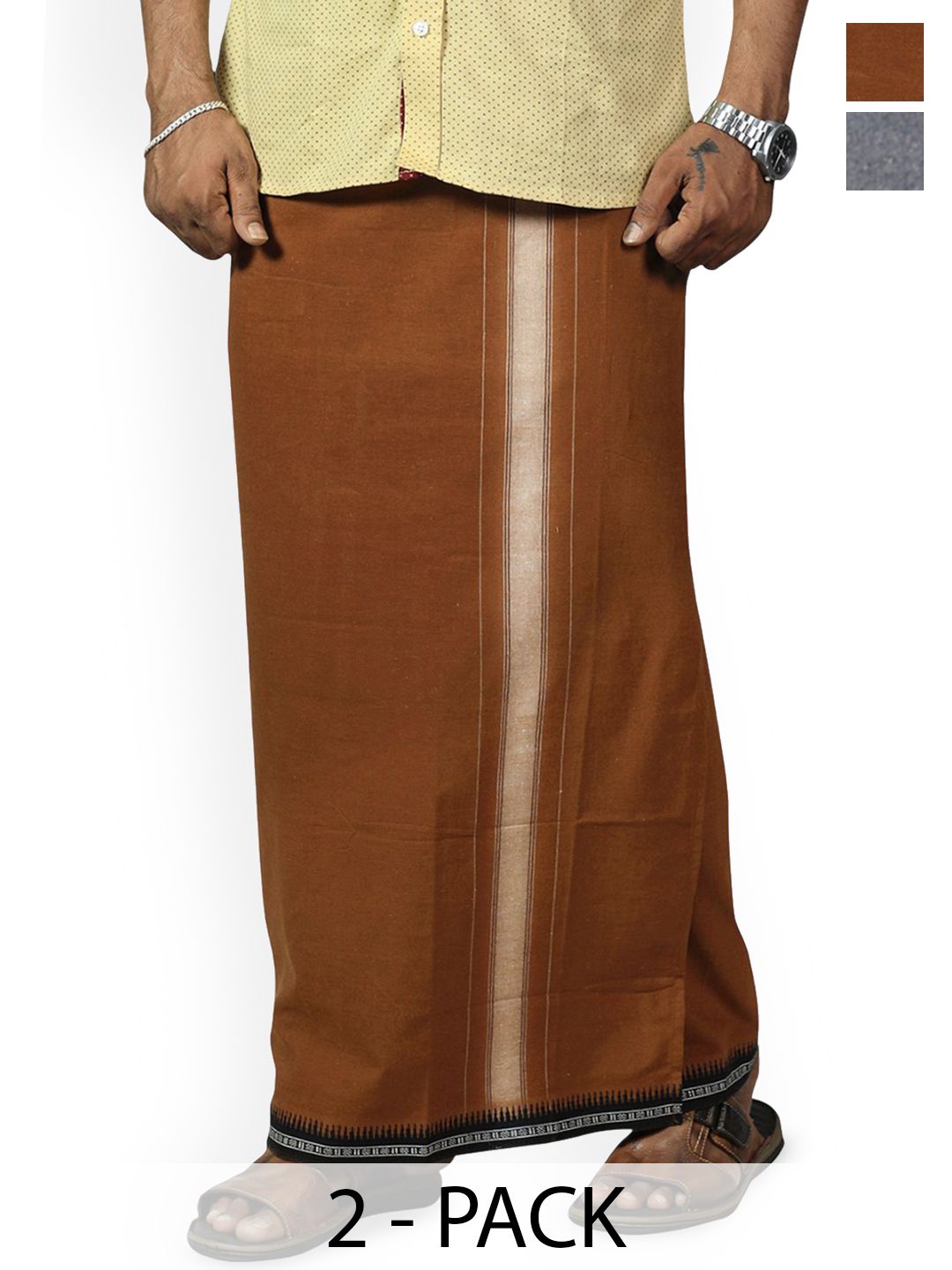 PRAKASAM COTTON Men Solid Cotton Dhoti Dhotis-picture-10
