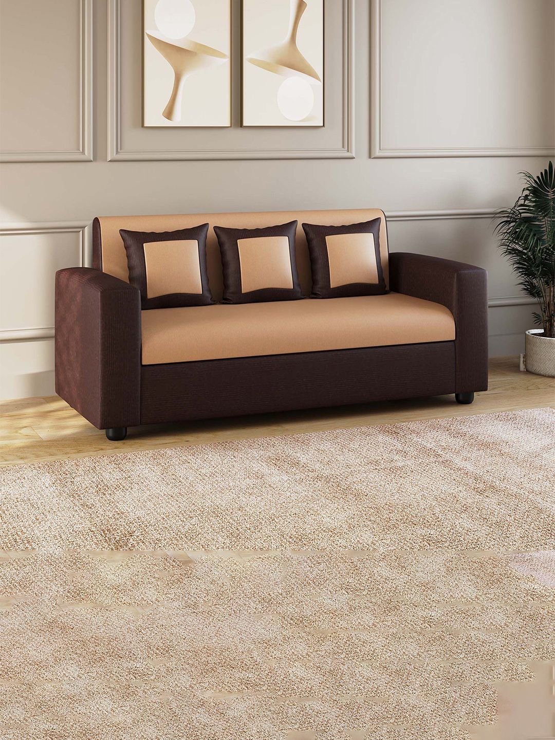 Westido ZenCouch Brown Ultra Comfotable 3 Seater Sofa-image-39