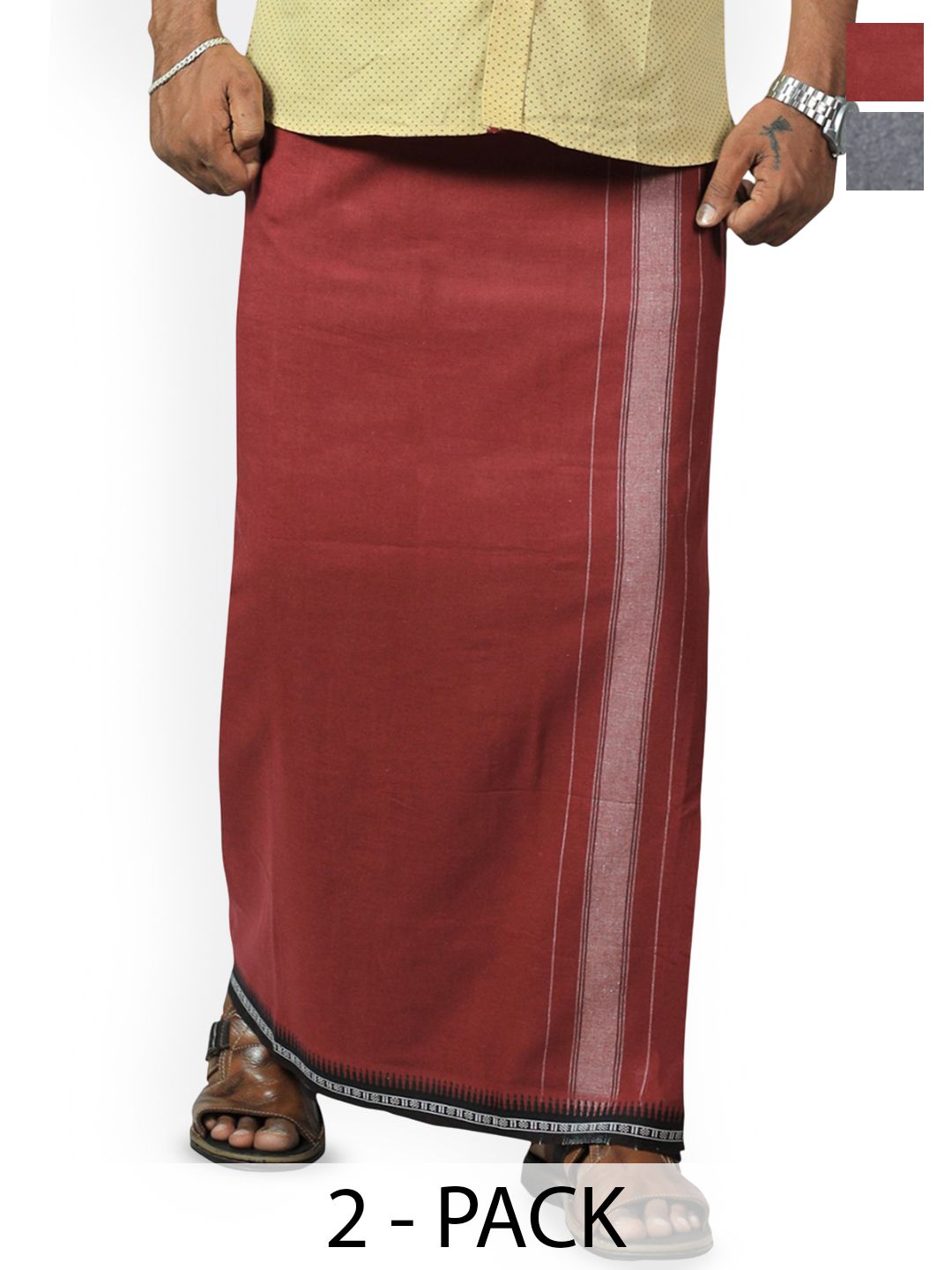 PRAKASAM COTTON Men Solid Cotton Dhoti Dhotis-picture-26