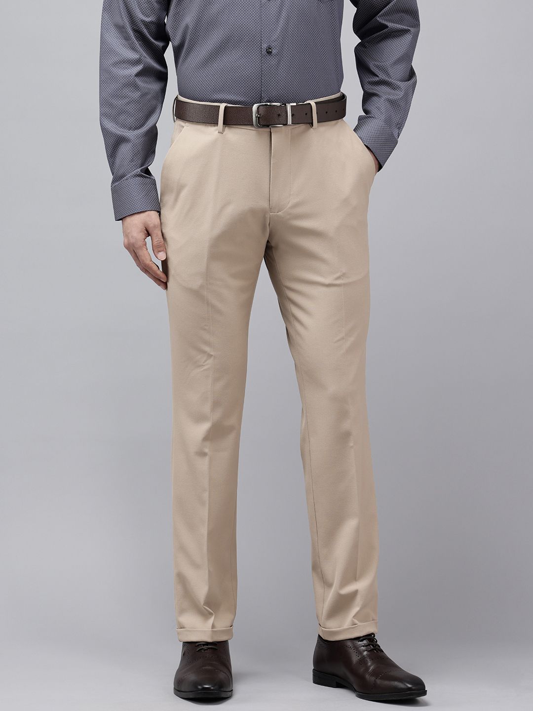 Van Heusen Men Skinny Fit Formal Trousers-picture-42