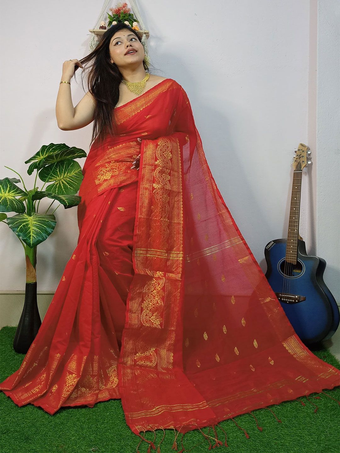Saree star Ethnic Motif Woven Design Taant Sarees-picture-48