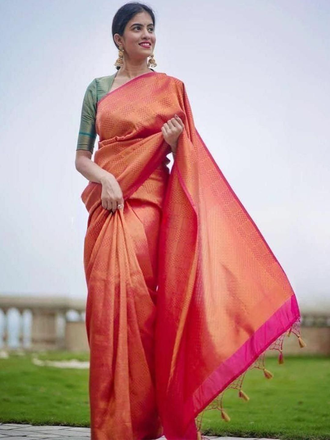 VILLE FASHION Woven Design Zari Banarasi Saree-picture-35