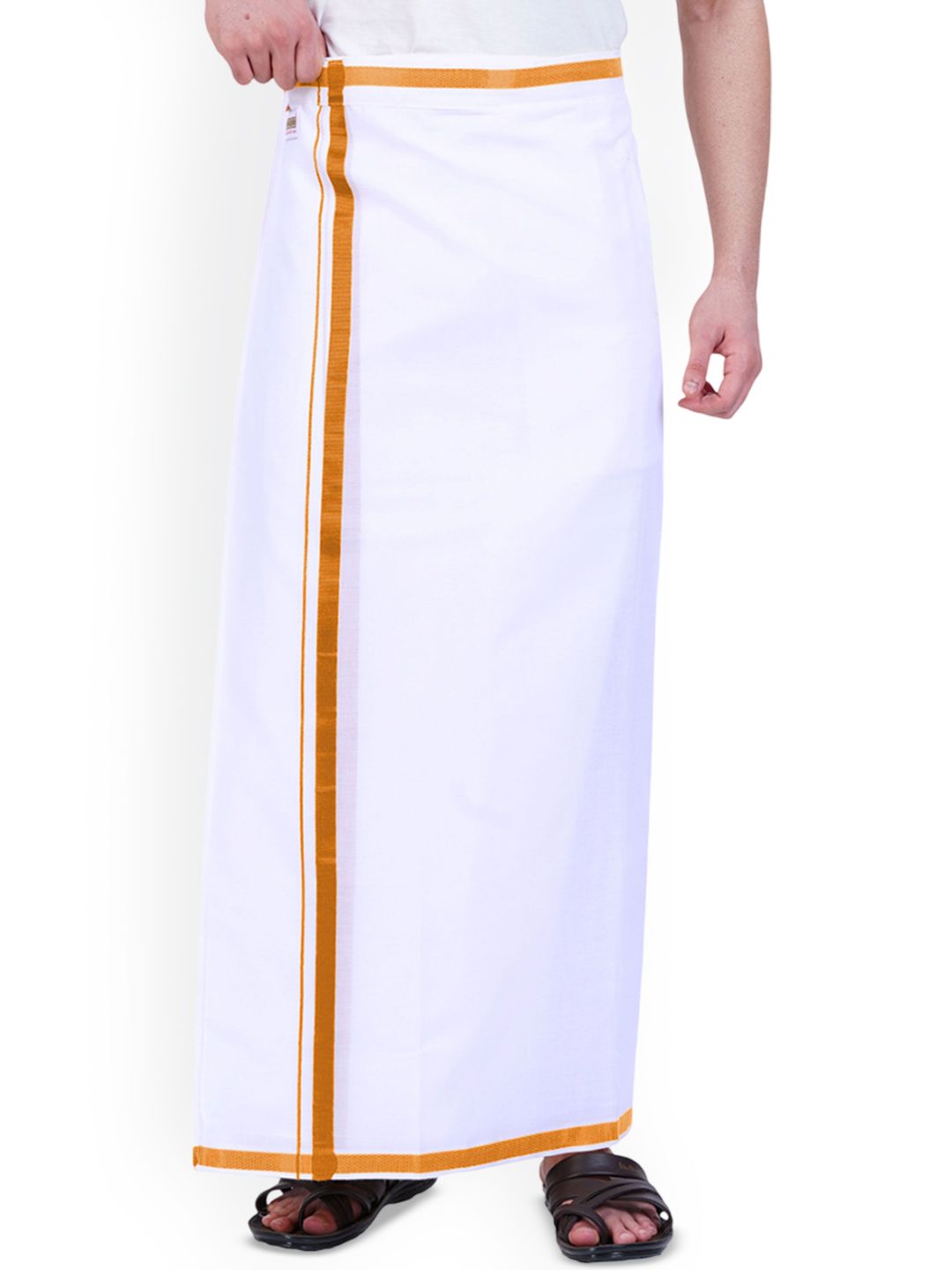 PRAKASAM COTTON Men Pure Cotton Adjustable Pocket Dhoti-picture-18