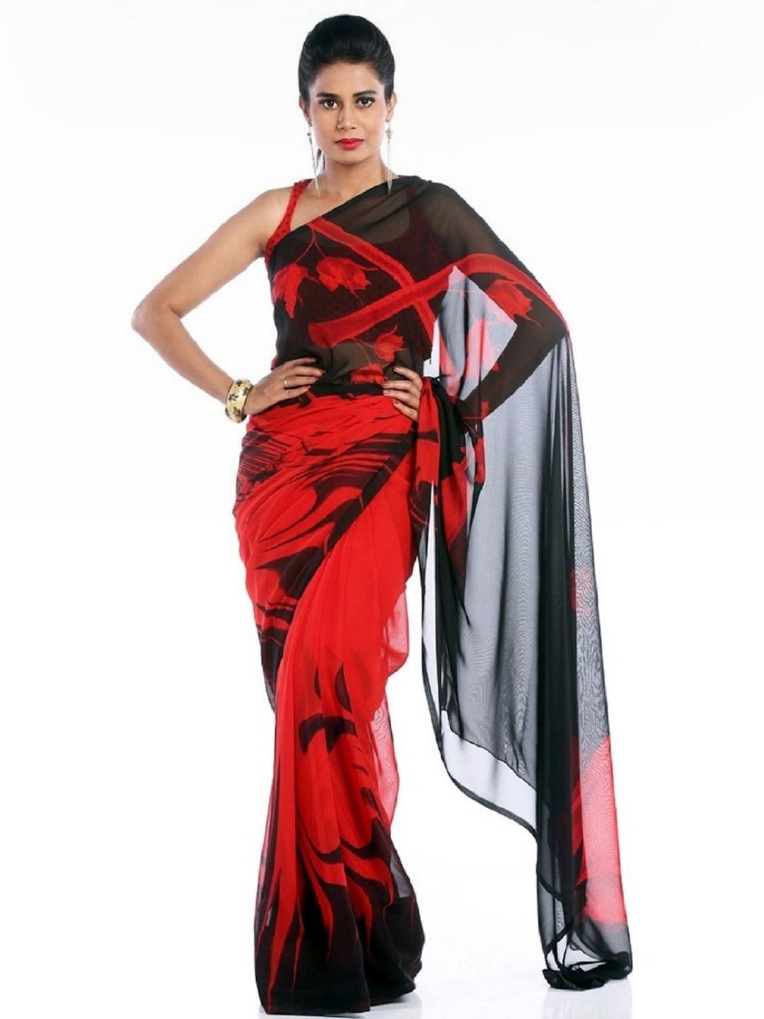 KANOODA Floral Printed Pure Georgette Sarees-picture-13