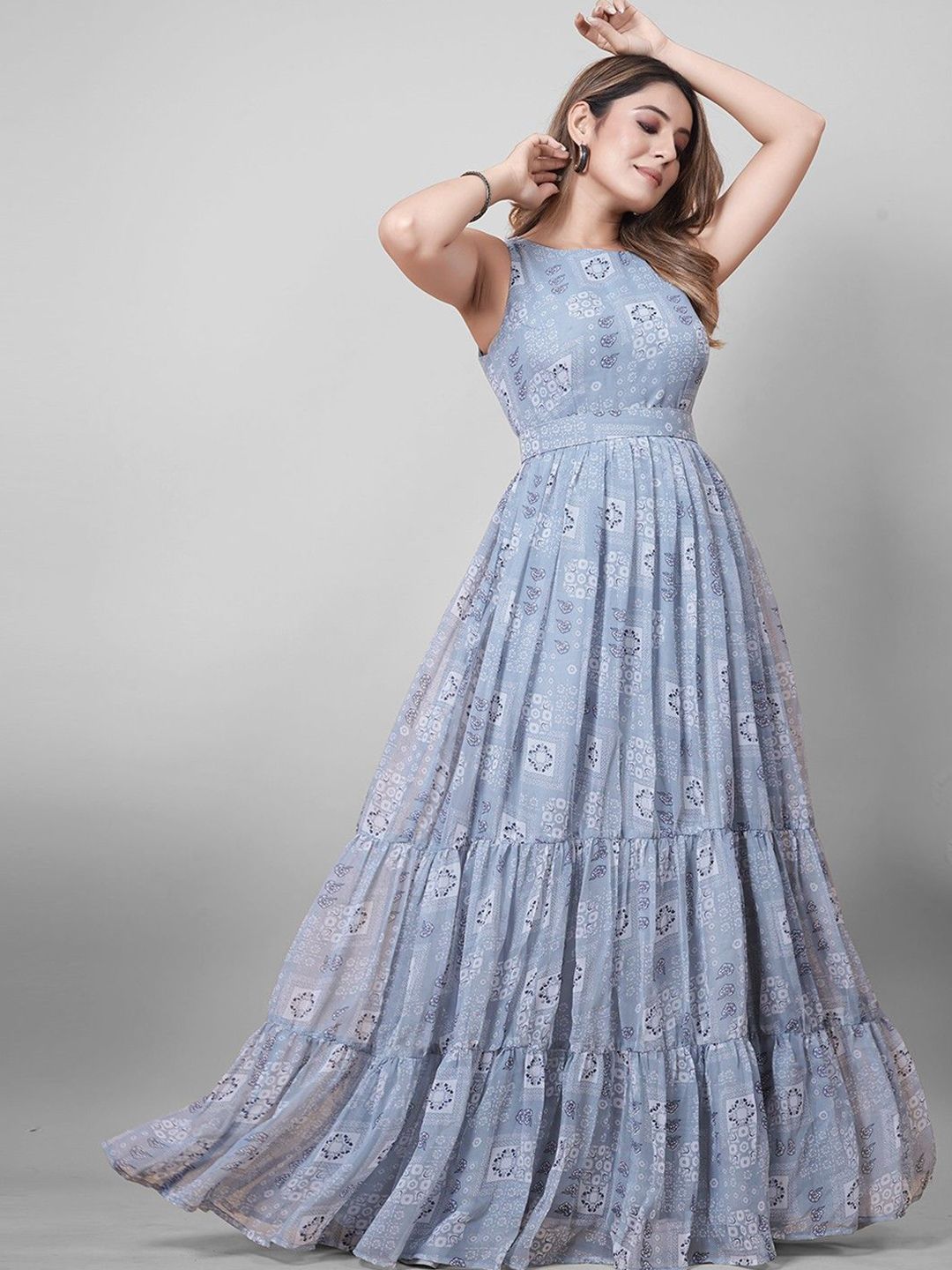 Brand Hill Women Floral Printed Gown Maxi Dress-picture-31