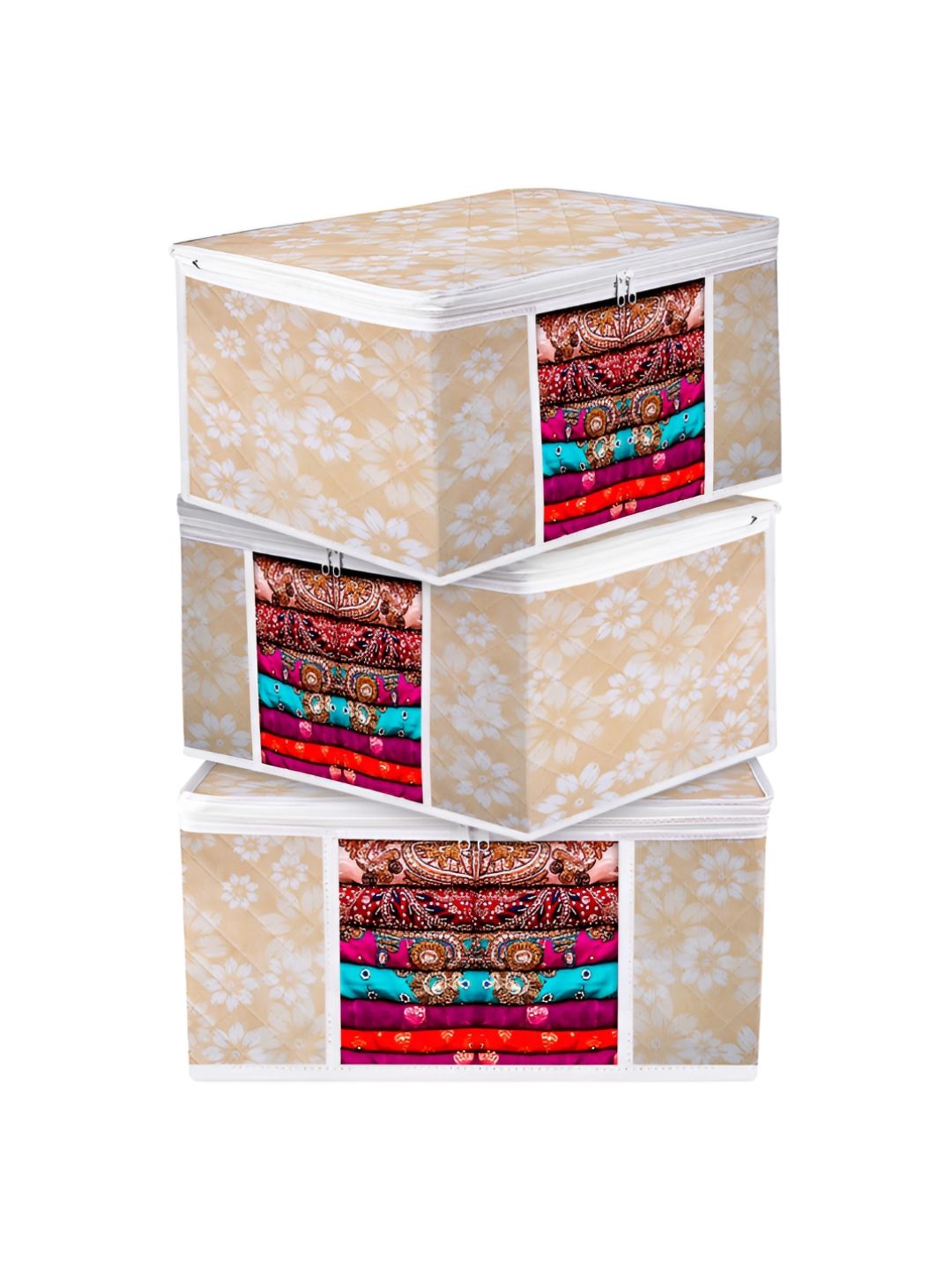 Aura Gold-Toned Set of 3 Regular Multi-Utility Organisers-picture-36