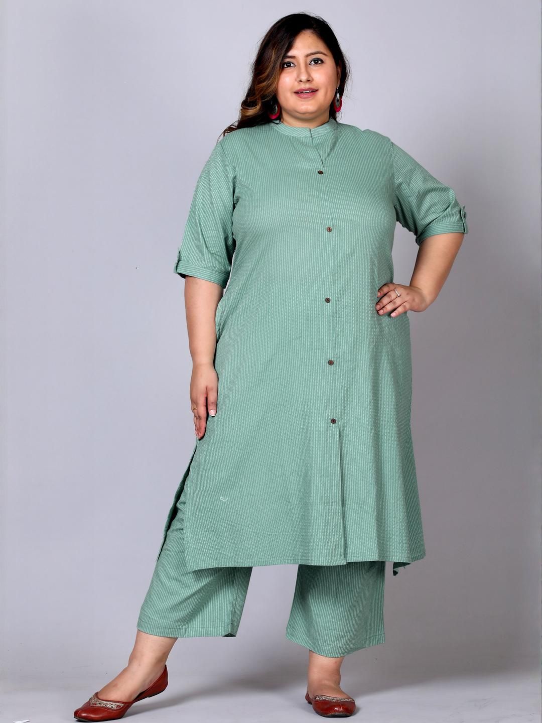 VASAVI Women Green Pure Cotton Kurta Sets