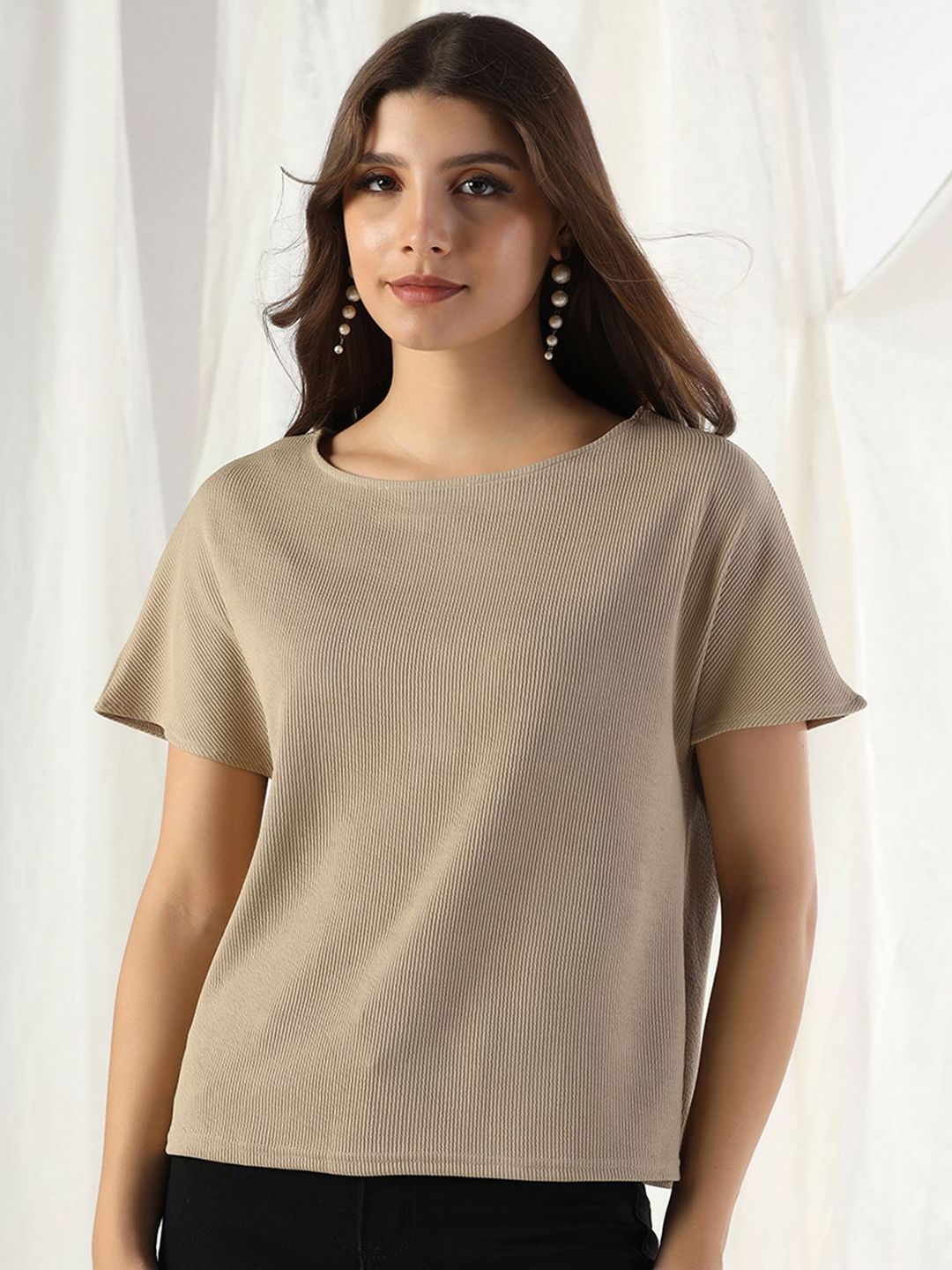 Selvia Edge Women Self Design Round Neck Top-picture-36