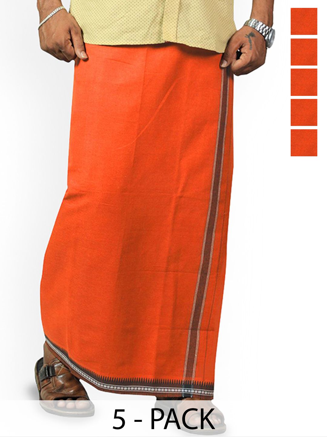 PRAKASAM COTTON Men Selection Of 5 Pure Cotton Dhotis