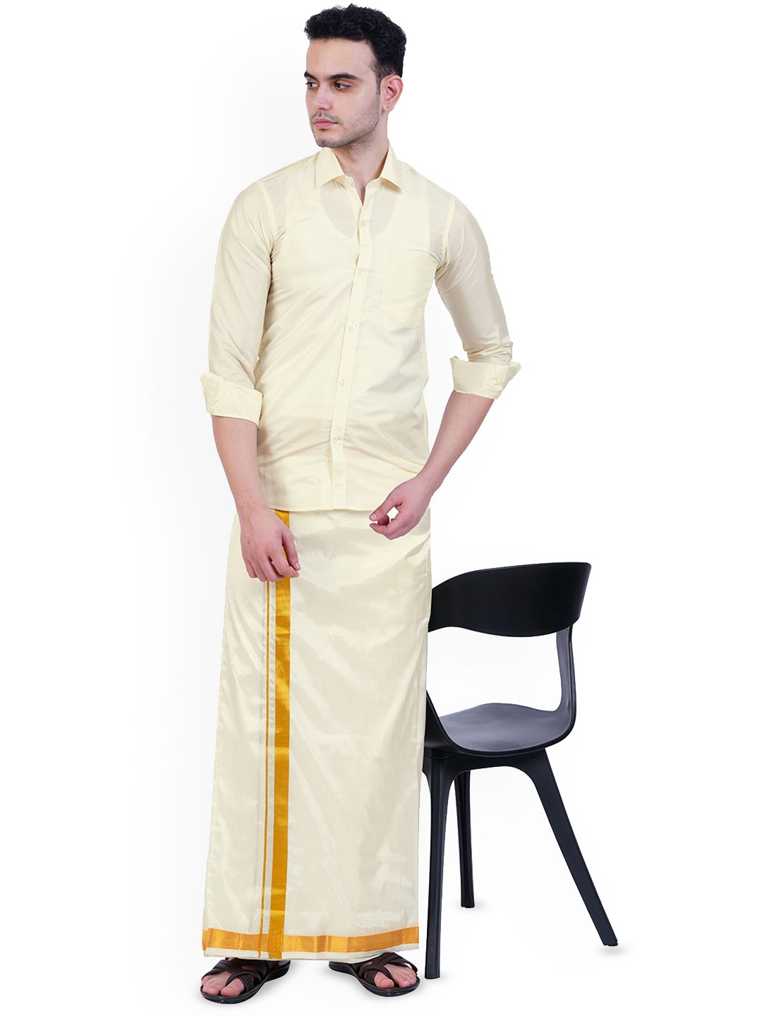 PRAKASAM COTTON Men Silk Dhoti-picture-11