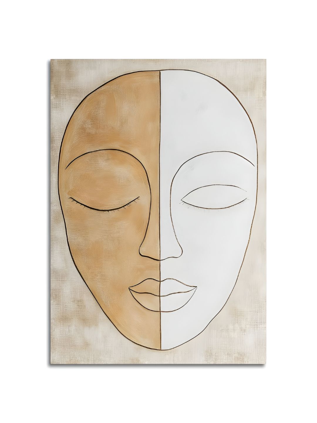 Craftnest creations White & Yellow Single Piece Canvas Abstract Wall Paintings-picture-27