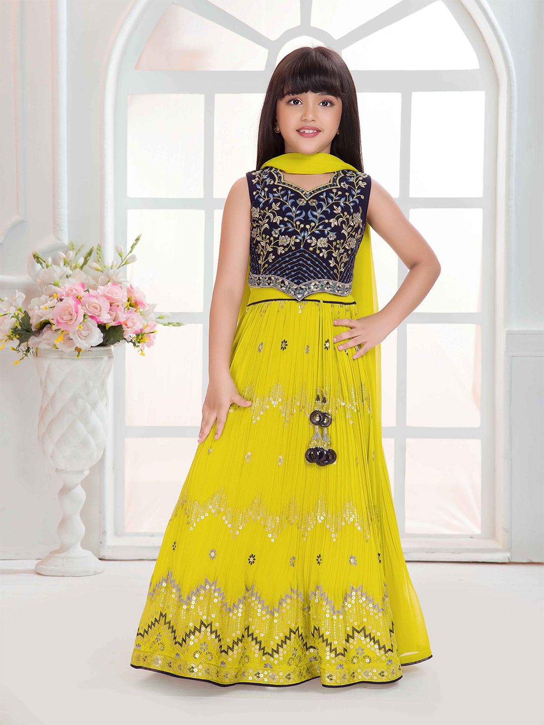 Tiny Kingdom Girls Embroidered Ready to Wear Lehenga With Blouse And Dupatta-picture-38