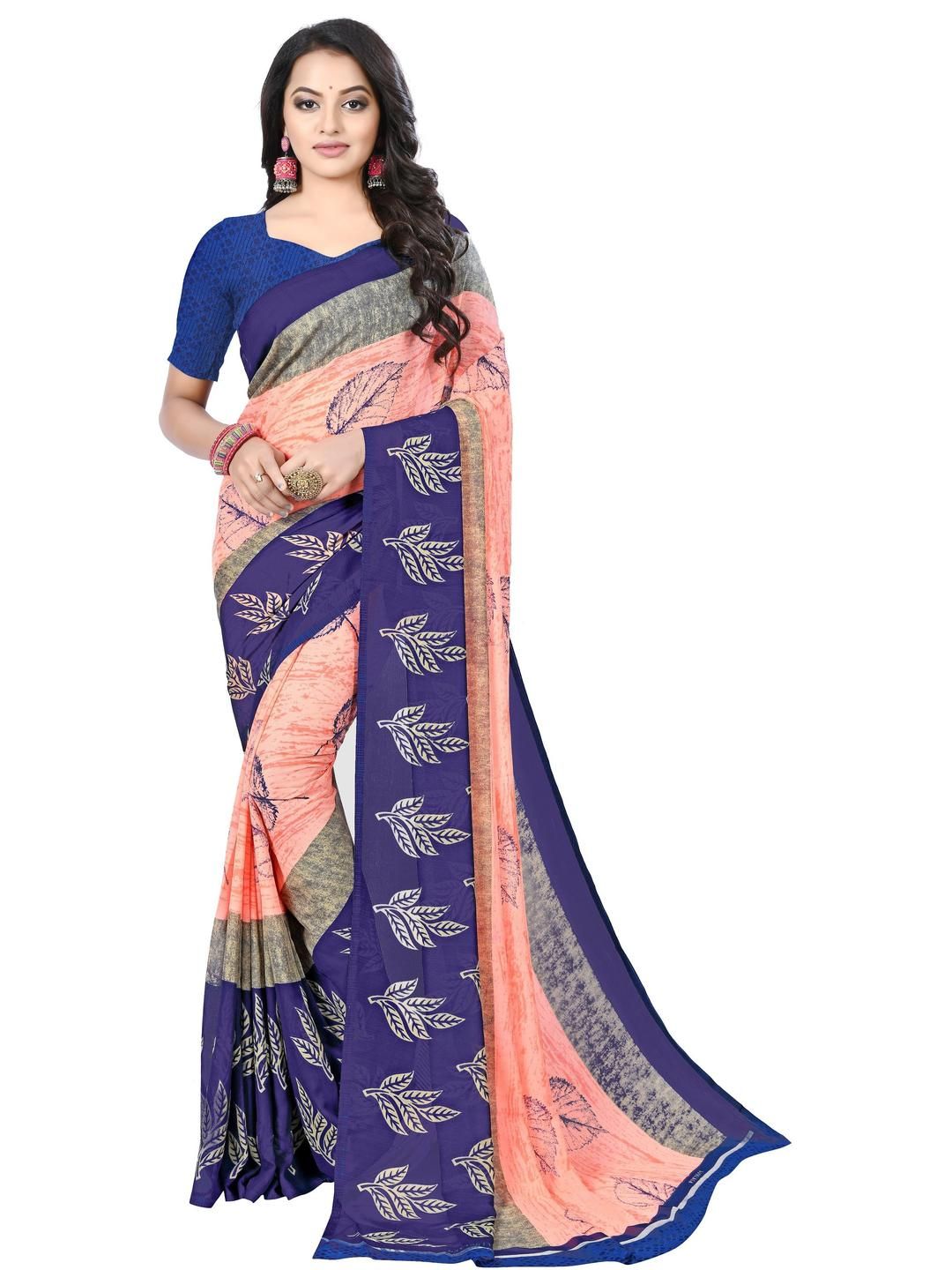 Ruhabs Ethnic Motifs Printed Saree With Blouse Piece-picture-31