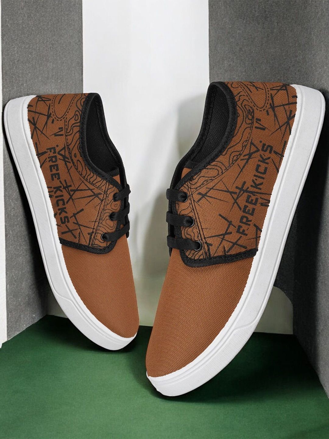 Spotwalk Men Printed Lace-Ups Round Toe Sneakers-picture-33