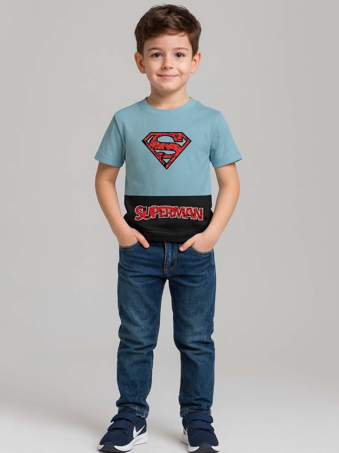 YK X Minute Mirth Boys Superman Printed Cotton T-shirt-picture-47