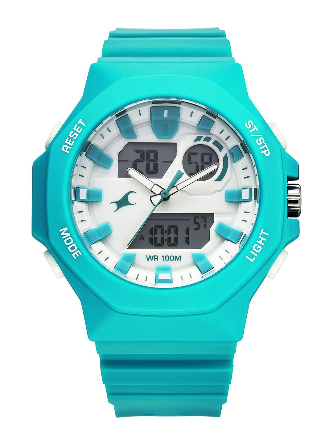 Fastrack Streetstyle 4 Quartz Teal Round Dial Men's Watch - 38171PP02-image-31