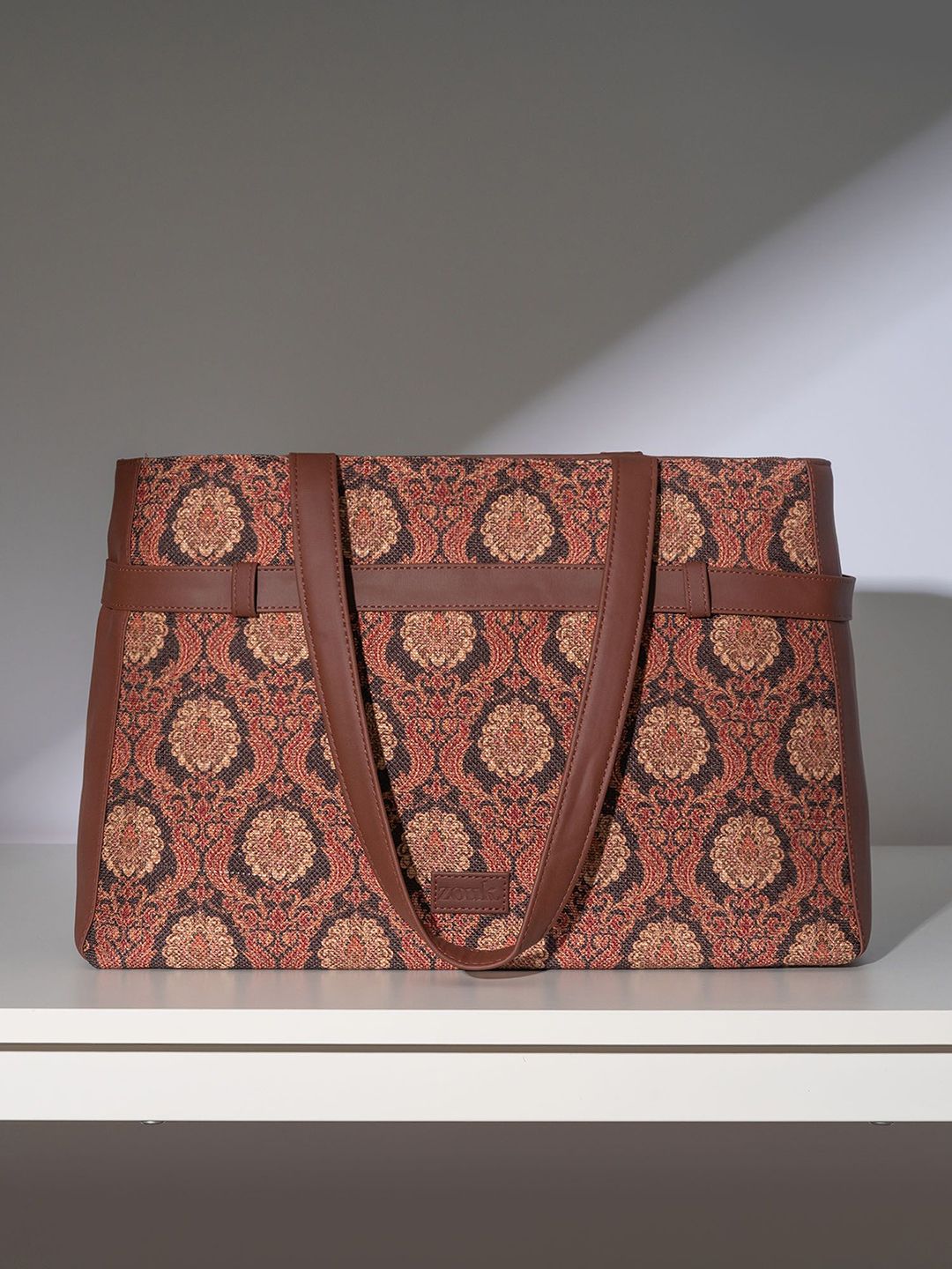 ZOUK Women Ethnic Motifs Printed Shopper Leather Tote Bag-picture-33