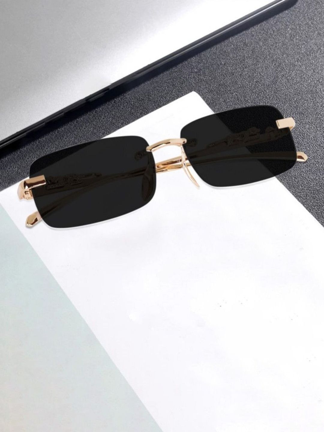 SPADEACES Unisex Kids Black Lens & Black Square Sunglasses with-picture-39