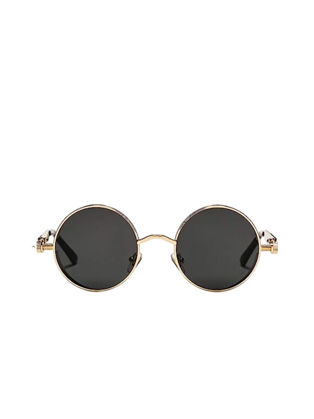 SPADEACES Unisex Kids Black Lens & Gold-Toned Round Sunglasses with