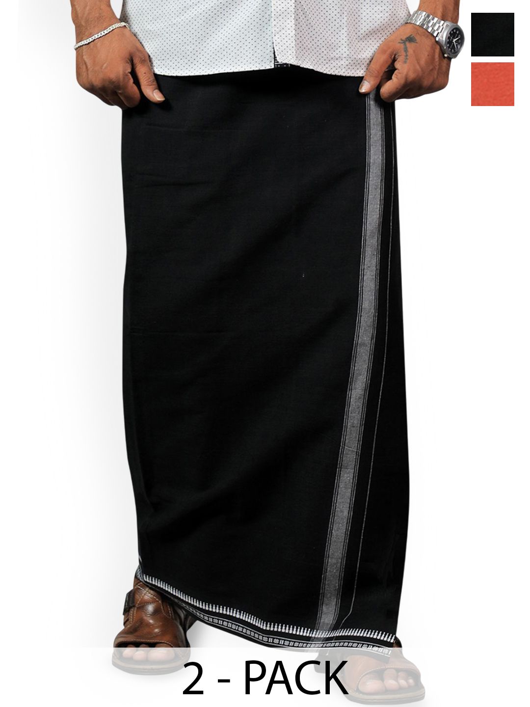 PRAKASAM COTTON Men Solid Cotton Dhoti Dhotis-image-47