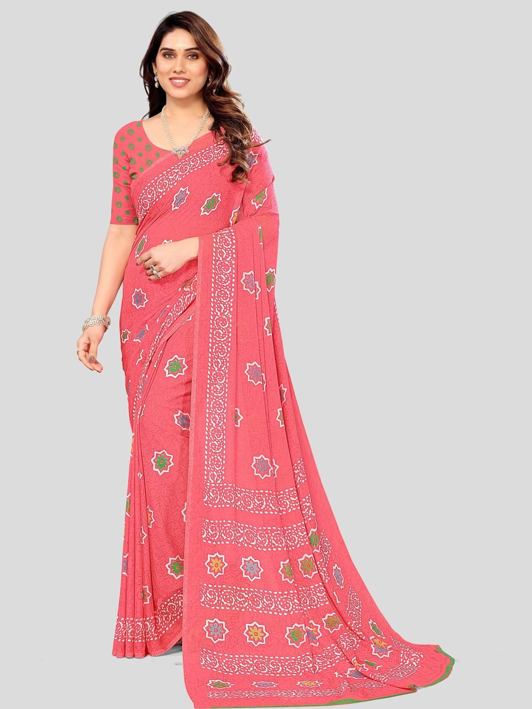KANOODA Ethnic Motifs Printed Pure Georgette Saree-picture-31
