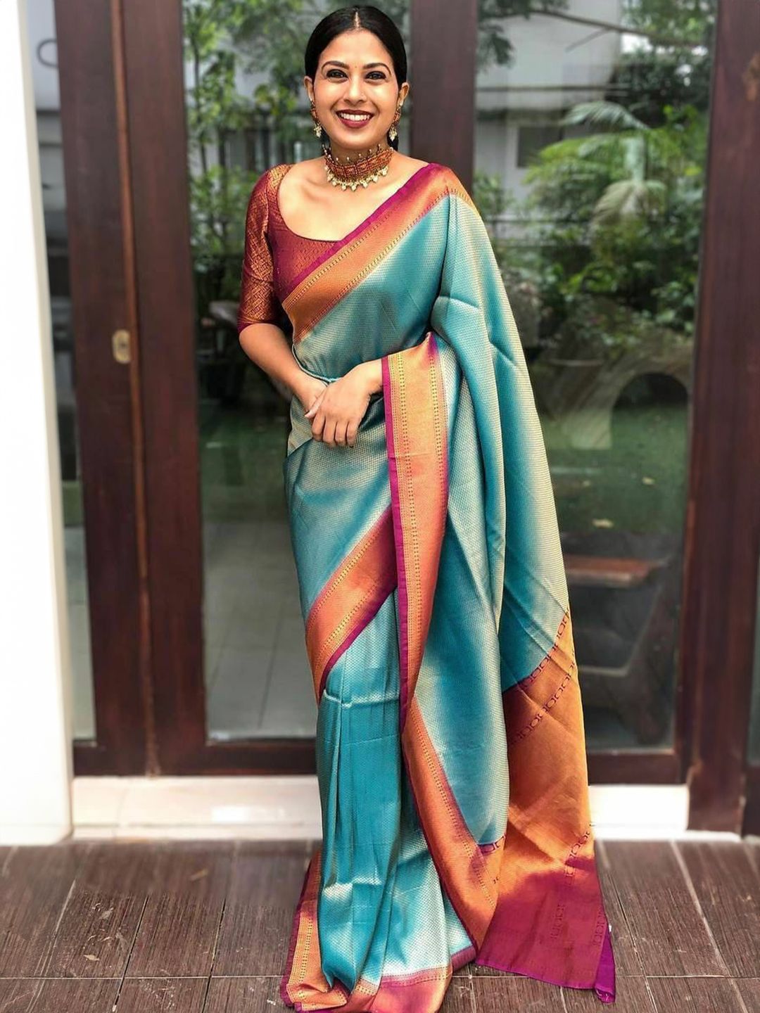 VILLE FASHION Woven Design Zari Saree-picture-37