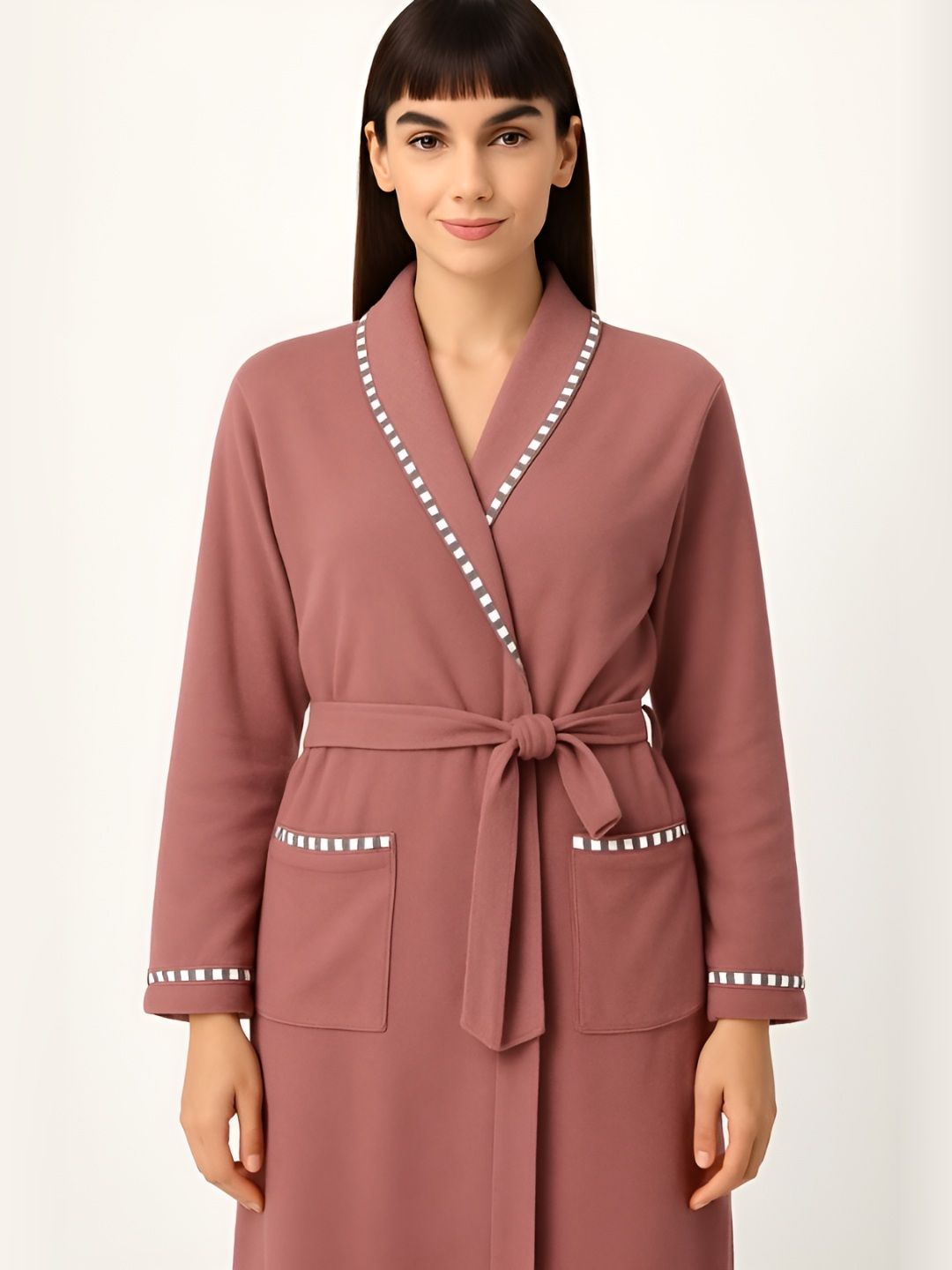 LacyLook Unisex Striped Printed Double Terry Pure Cotton Bath Robe-picture-22