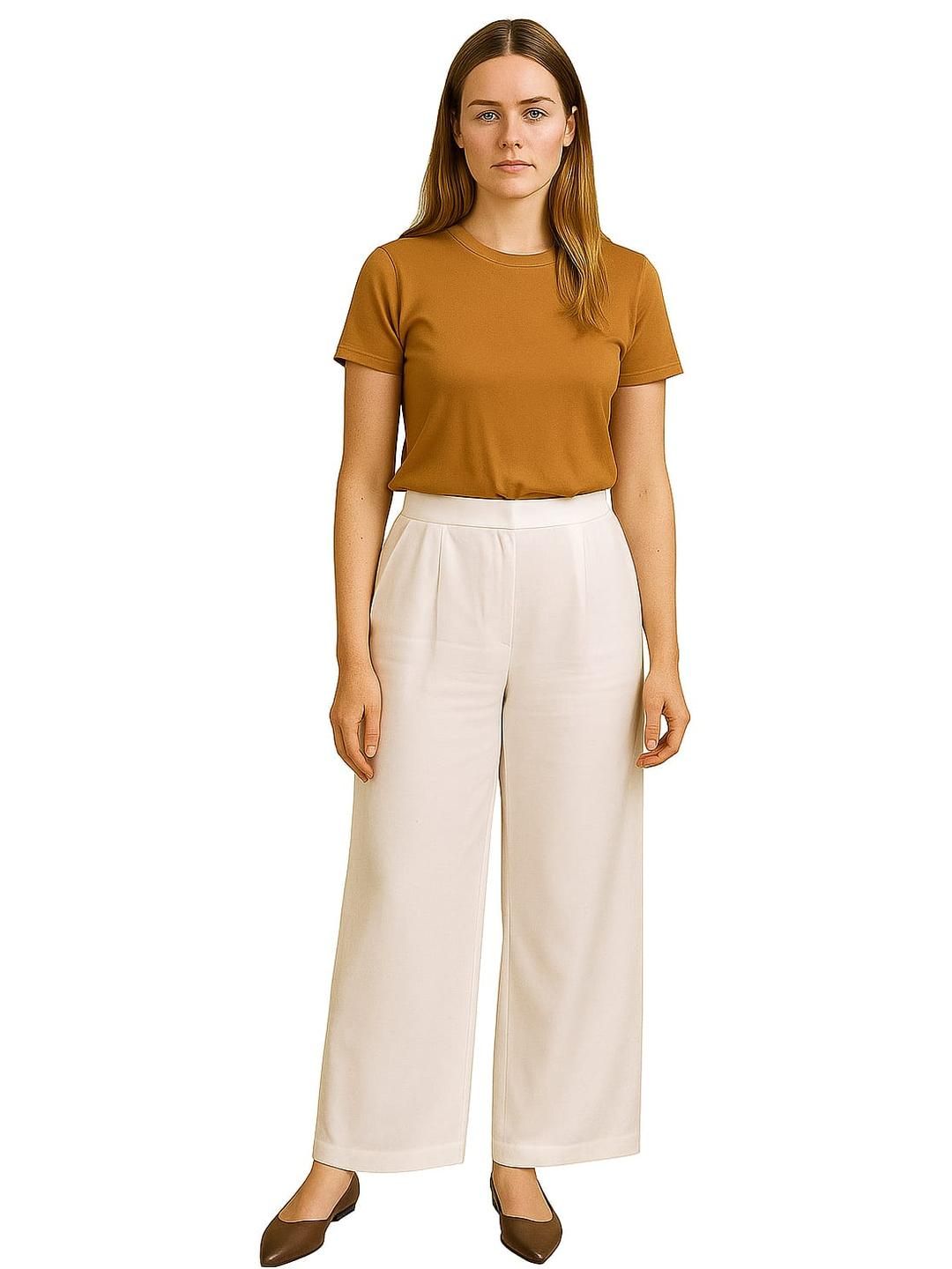 Silakaari Women Pure White Solid Rayon Straight Leg Fit Palazzo-image-33