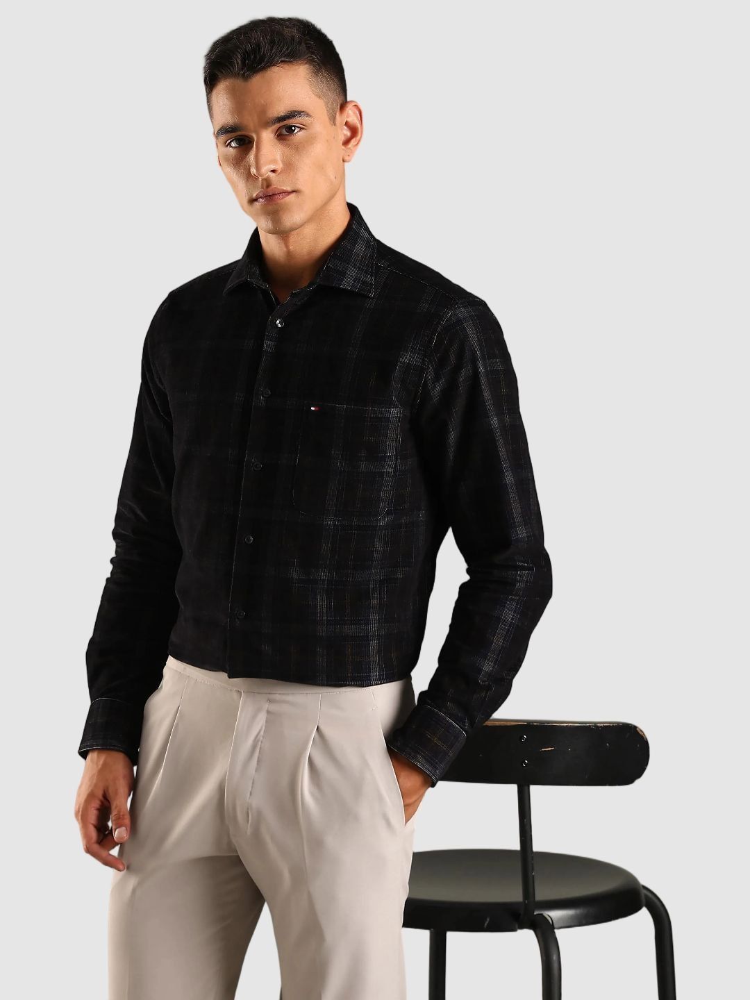 Tommy Hilfiger Spread Collar Cotton Formal Shirt-image-33