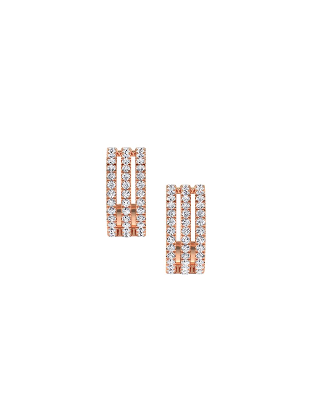 LUNA 14 KT Rose Gold 1.71 Ct Lab Grown Diamond Hoop & Huggie Earrings - 7.15 g-image-49