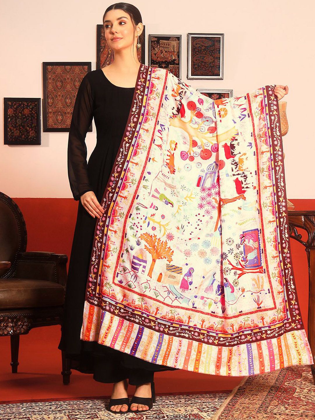 Pashmoda Floral Printed Shawl-image-40