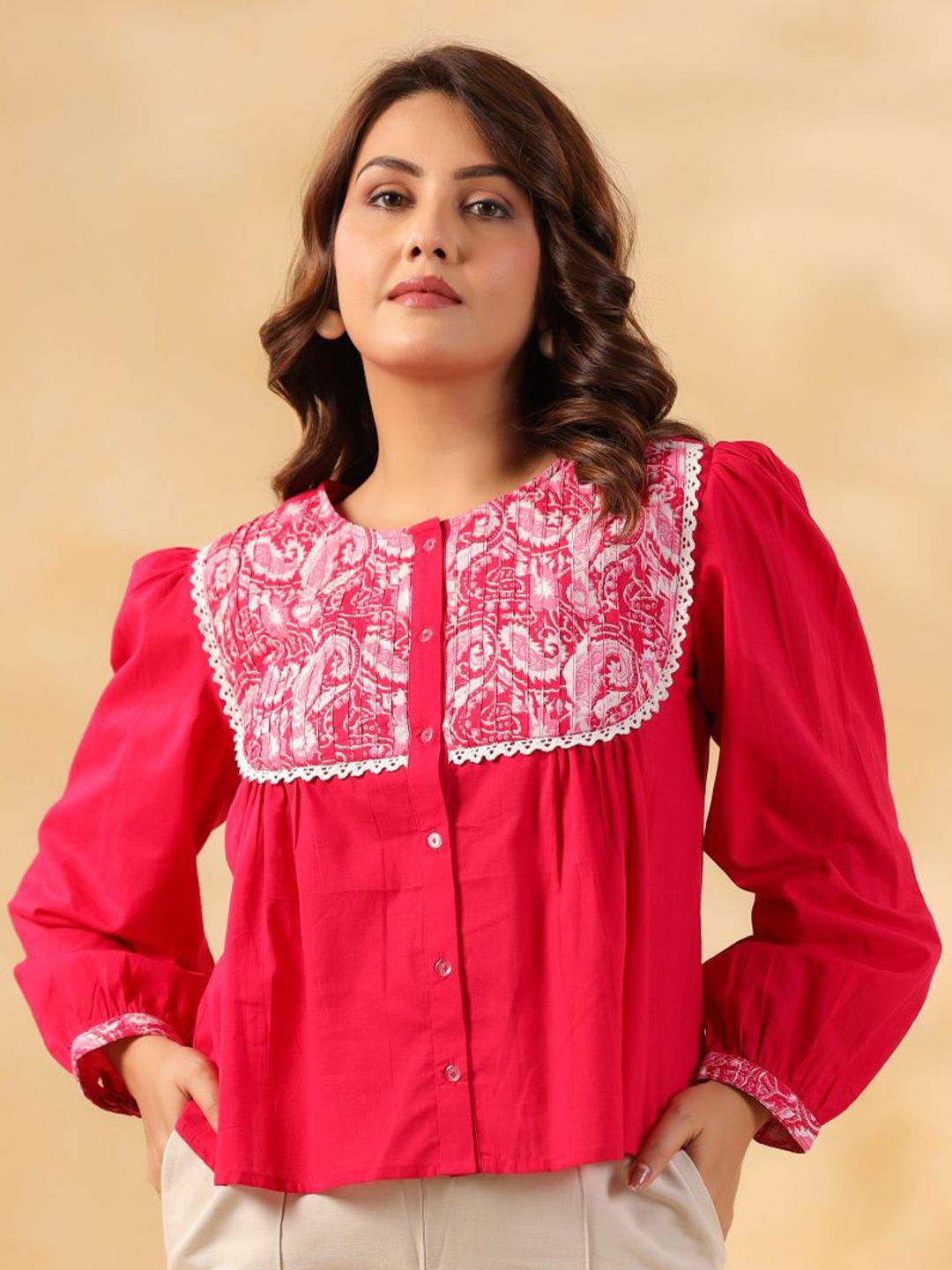 Zenava by Myntra Women Floral Embroidered Cotton Top-image-35