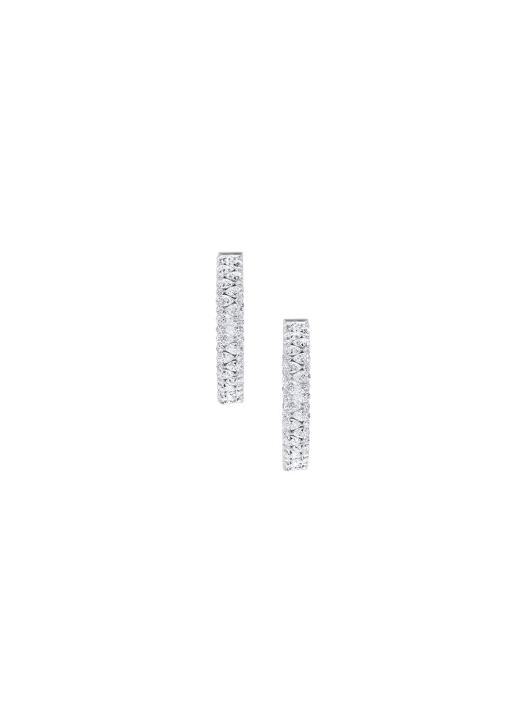 LUNA 14 KT White Gold 4.76 Ct Lab Grown Diamond Hoop & Huggie Earrings - 9.44 g-image-34