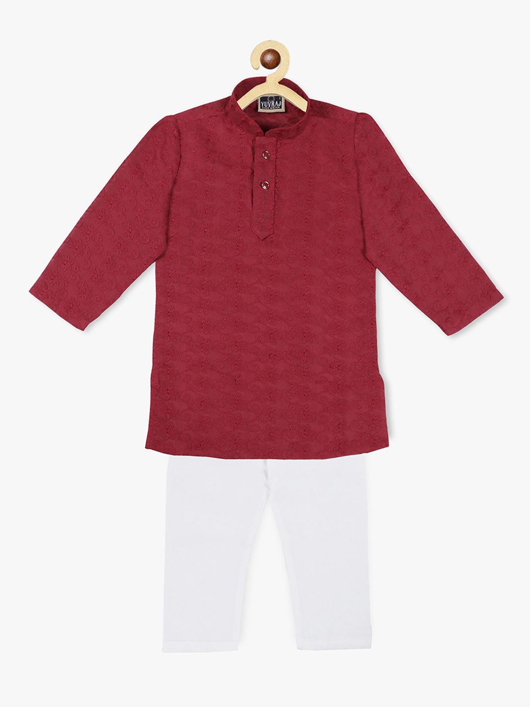 SG YUVRAJ Boys Embroidered Regular Chikankari Kurta with Pyjamas-picture-51