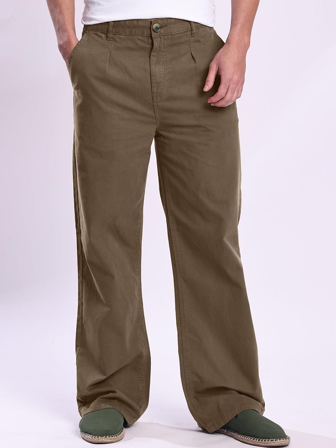 Roadster Men Wide Leg Chino Trousers-image-38