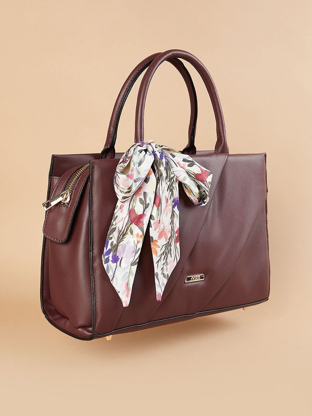 CODE by Lifestyle Women Solid Structured Bow Detail Handheld Bag-picture-34