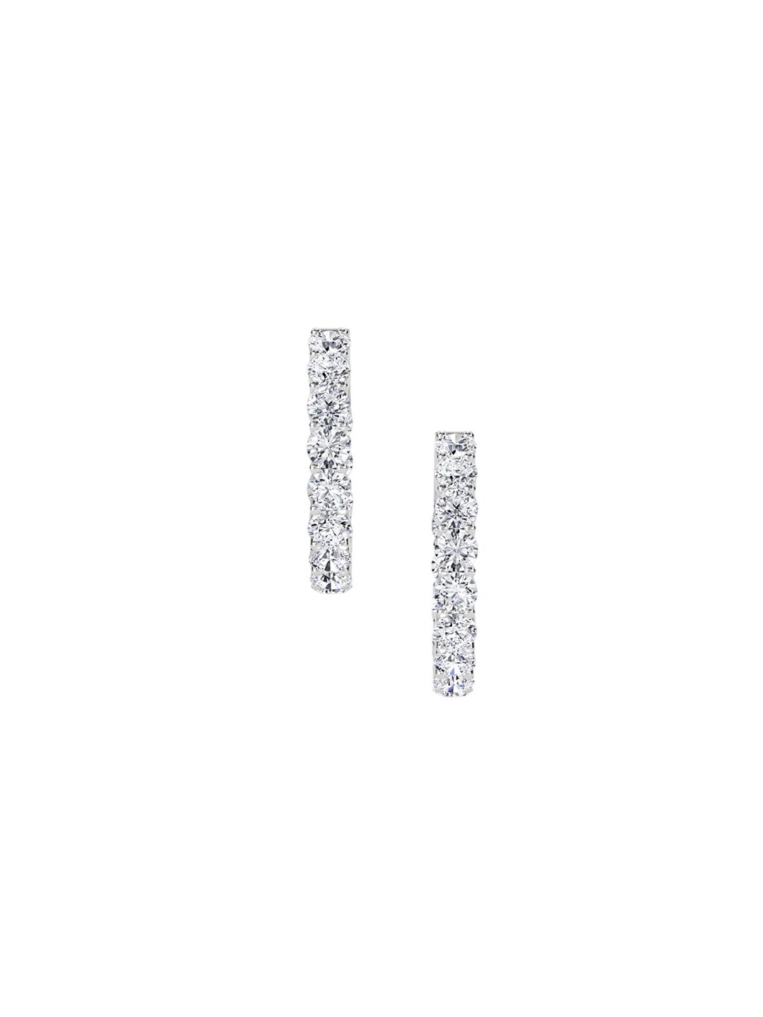 LUNA 14 KT White Gold 6.5 Ct Lab Grown Diamond Studded Hoops - 9.39 g-picture-46