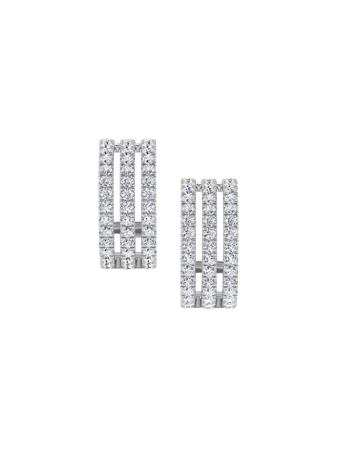 LUNA 14 KT White Gold 1.71 Ct Lab Grown Diamond Hoop & Huggie Earrings - 7.15 g-image-48