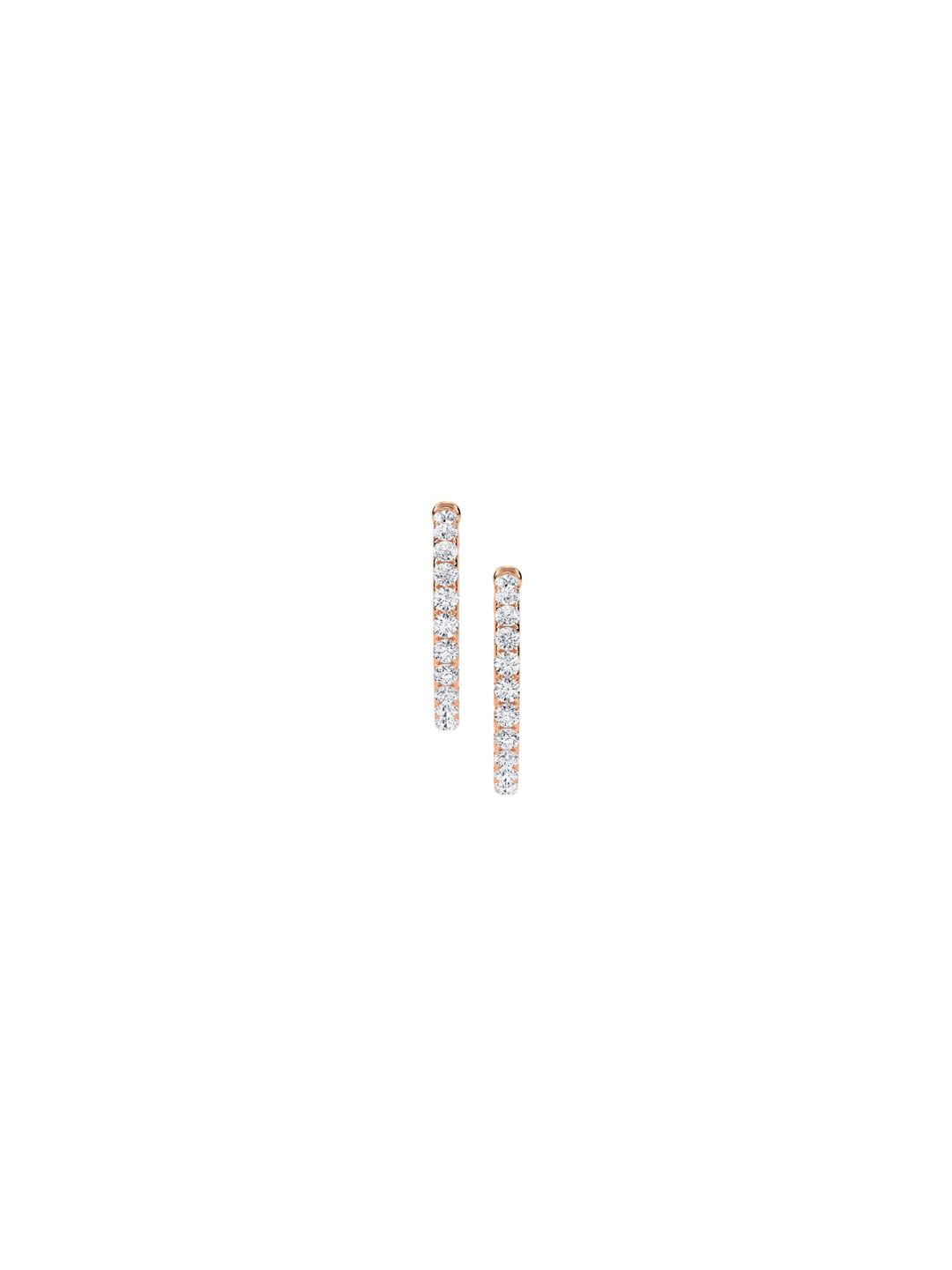 LUNA 14 KT Rose Gold 2.7 Ct Lab Grown Diamond Hoop & Huggie Earrings - 10.36 g-image-9