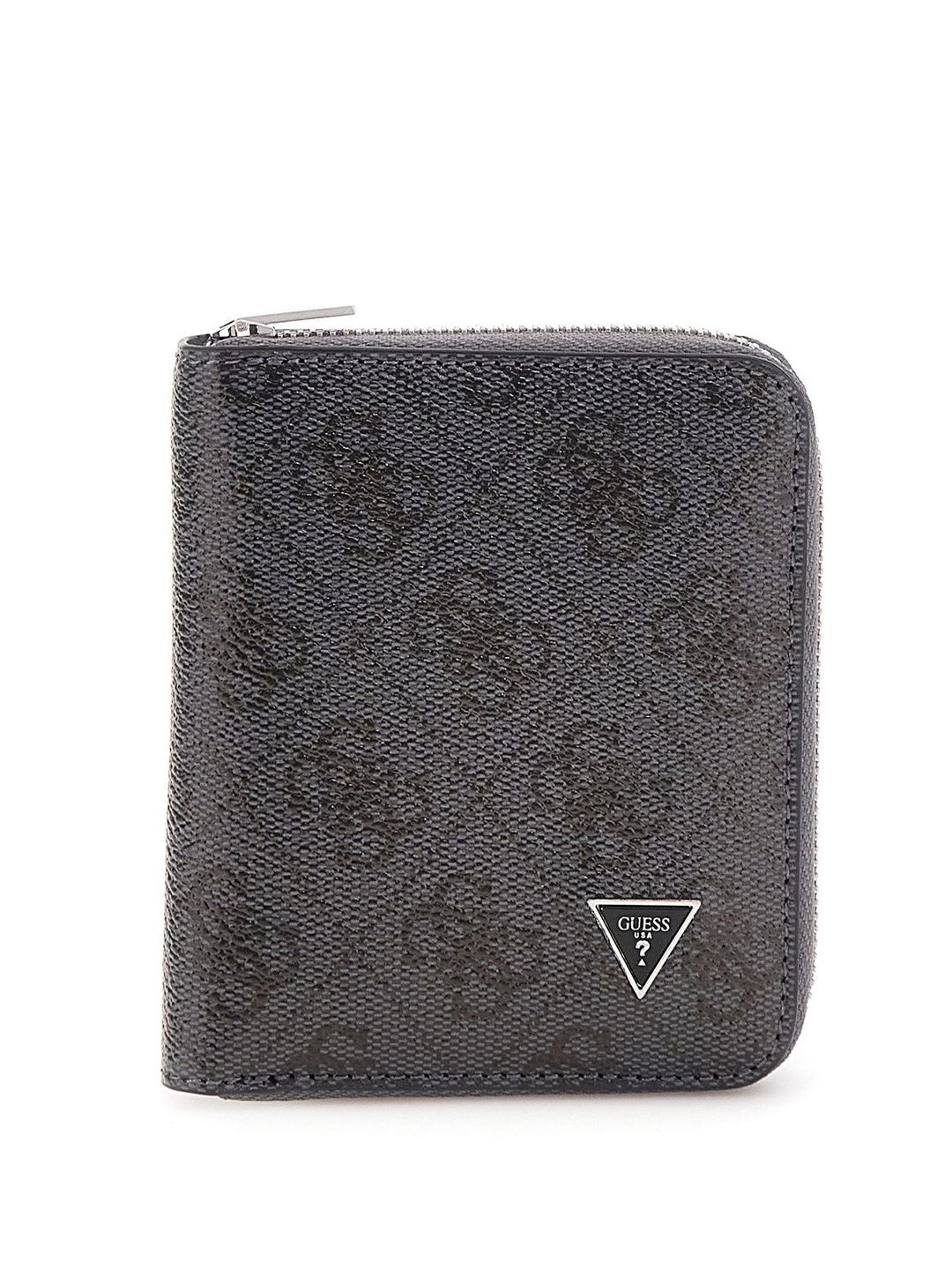 GUESS Men Graphic Printed Leather Zip Around Wallet With SIM Card Holder-image-3
